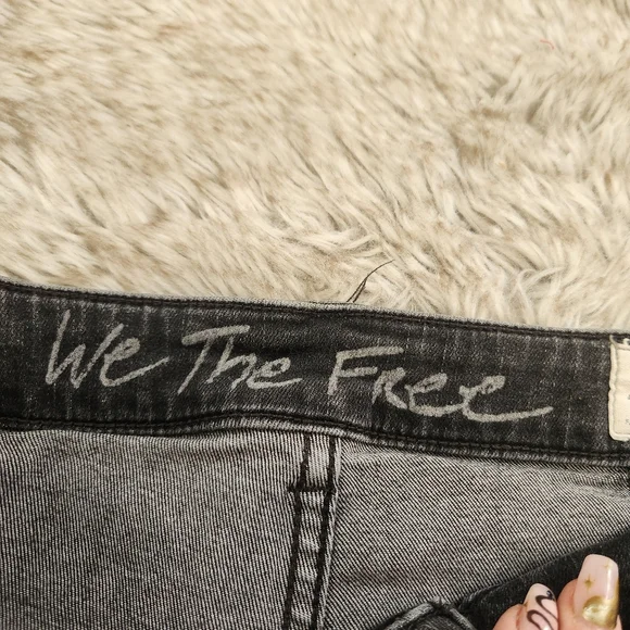 Free People We The Free Just Frills Low Rise Skinny Jeans Black Women's Size 26 - Picture 6 of 11